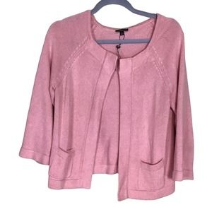 Talbots Women's Pink 3/4 length sleeve Open front  Sweater Sz. Sm NWOT